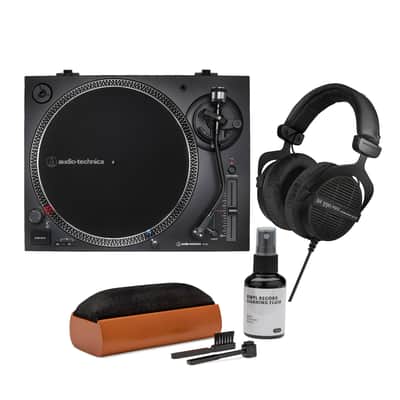 Audio-Technica AT-LP120X-USB Direct-Drive Analog and USB Turntable (Black) Bundle with DT 990 PRO Studio Headphones (Limited Edition, Ninja Black) and Vinyl Record Care System (3 Items) image 16