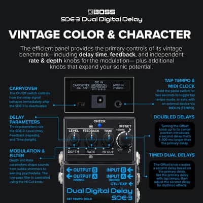 Boss SDE-3 Dual Digital Delay Pedal image 4
