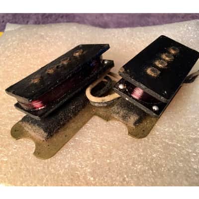 1958-1964 Fender Precision Bass Pickup Black Bottom W/ Cover & Screws 1959 1960 1961 1962 1963 image 1