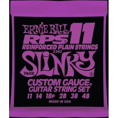 Ernie Ball 2242 RPS-11 Reinforced Plain Strings Power Slinky Guitar Strings, .011 - .048