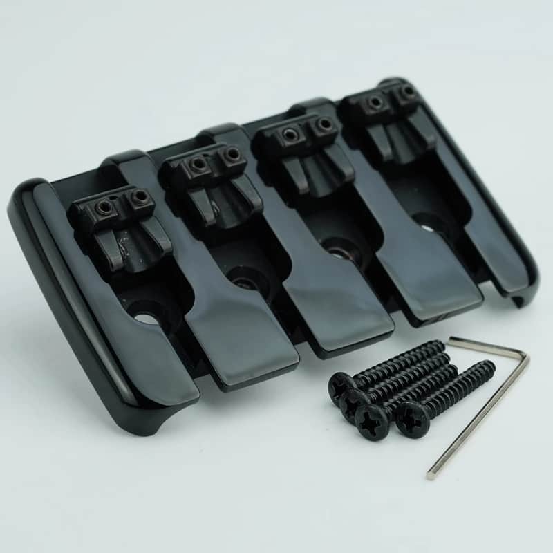 Black 4 String Electric Bass Guitar Bridge Fixed Hardtail image 1