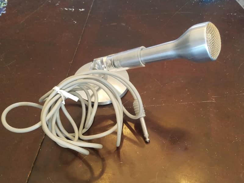 Sonotone CM-11 Space-age Ceramic Hi-Z Mic with stand 1960s Brushed Stainless image 1