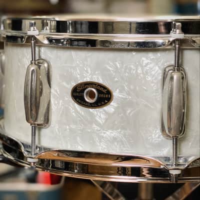 Slingerland 5.5x14 8-Lug Special Student Snare Drum – White Marine Pearl (1956–1959) image 2