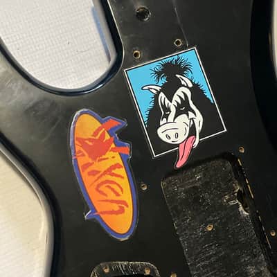 1980's Korean Kramer Striker 100st Black Single Pickup Guitar Body Floyd Ready Buffy Graphic image 15