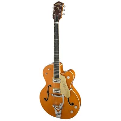 Gretsch G6120T-59 Vintage Select Edition '59 Chet Atkins Hollow Body 6-String Right-Handed Electric Guitar with Bigsby and Ebony Fingerboard (Vintage Orange Stain Lacquer) image 4