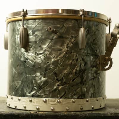 1940s Slingerland 12x14 Black Diamond Pearl Radio King Tom image 5