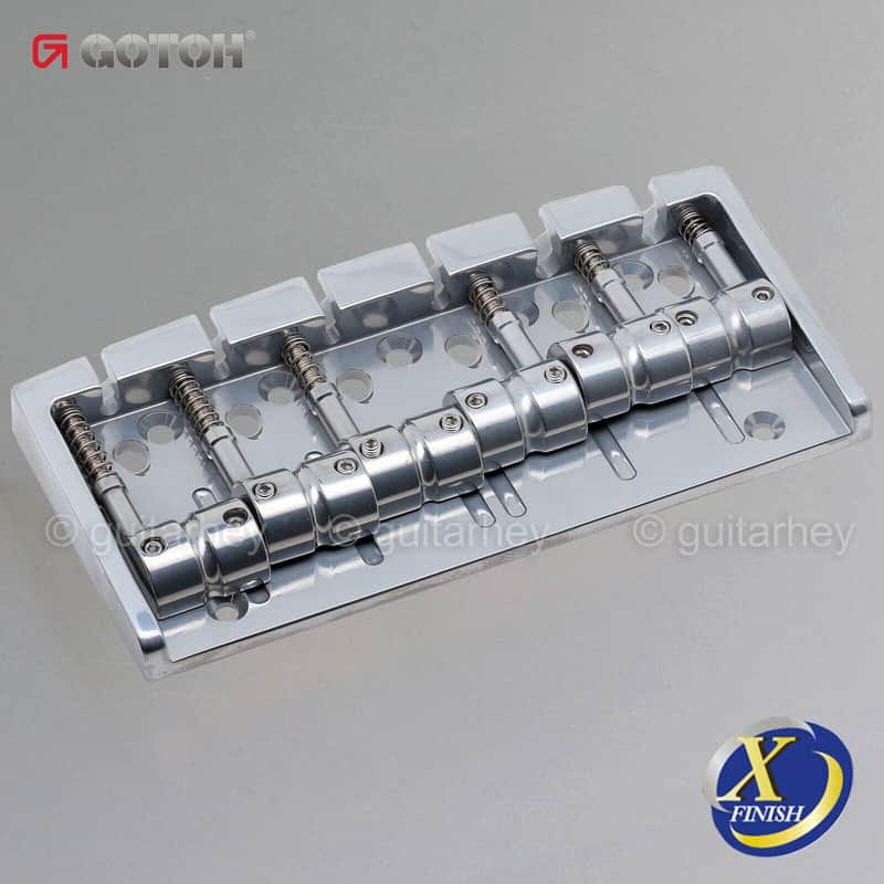 NEW Gotoh 404SJ-6 6-String Bass Bridge MULTI TONAL Steel Saddles X-FINISH CHROME image 1