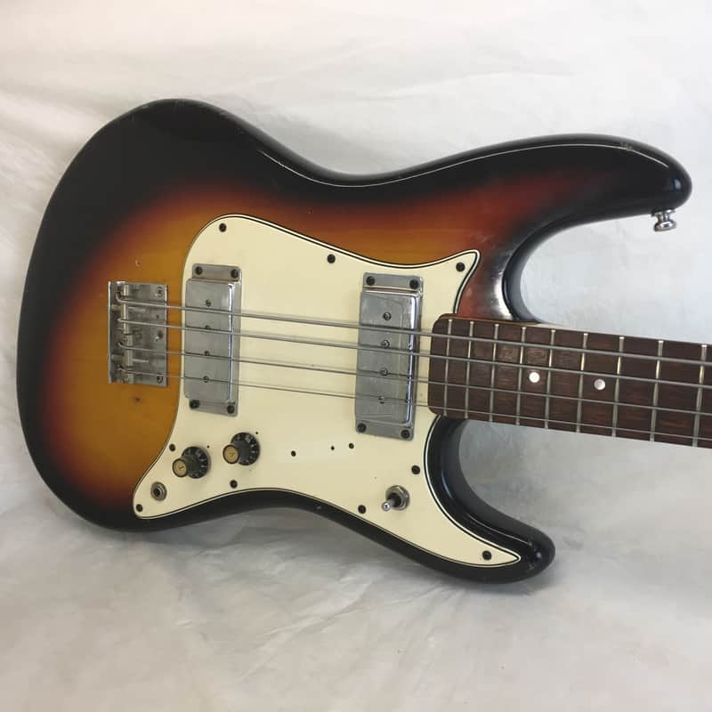 Vintage Aria 1820 1820T  1970's Sunburst MIJ Japan Shortscale Short Scale Offset Bass Guitar image 1