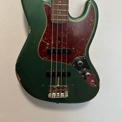 Fender 1962 Jazz Bass Relic - Aged Sherwood Green Metallic 2024 - Aged Sherwood Green Metallic image 4