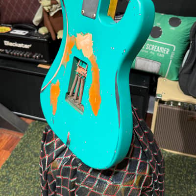 Vintage Guitars V6 ProShop Unique Left Hand LV6PC0003 2026 - Ventura Green Overspray Tobacco image 18