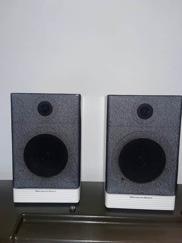 Early 90's White Bookshelf Speakers - MS Mordaunt Short (Made in England) image 1