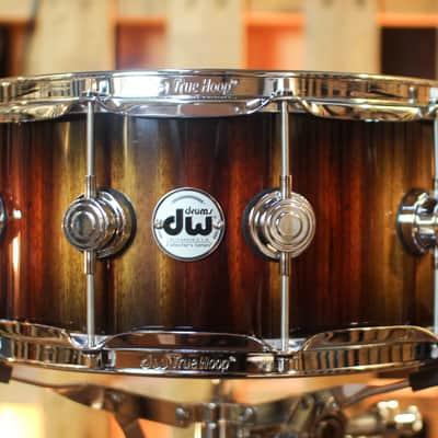 DW 6.5x14 Collector's Maple Purplecore Candy Black Burst over Candy Stripe Padauk Snare Drum - SO#1444622 image 1