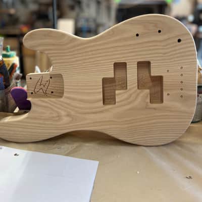 Madlad Instruments Ash Rear Route PP Bass Precision Bass PBass Style Body - Reverse Bridge Route (custom made with pride in north Texas) image 2