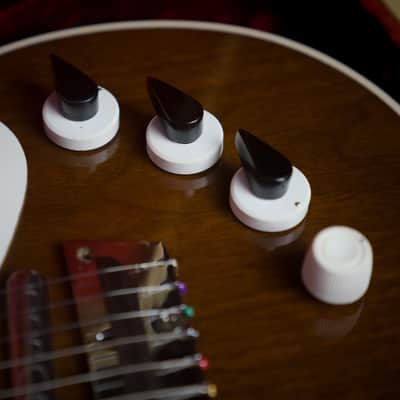 Rare Vintage 1960 Danelectro 6037 DC-3 Deluxe Triple Pickup Shorthorn Dark Walnut w/ OHSC image 3