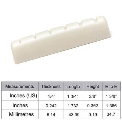 Graph Tech PQ-6060-00 TUSQ 1-3/8" E-to-E Slotted Epiphone-Style Guitar Nut
