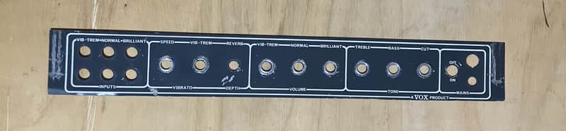 1972 Vox AC30 Fascia Grey Control Panel Plate image 1