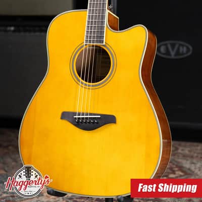 Yamaha FGC-TA Transacoustic Cutaway Acoustic/Electric Guitar - Vintage Tint image 1
