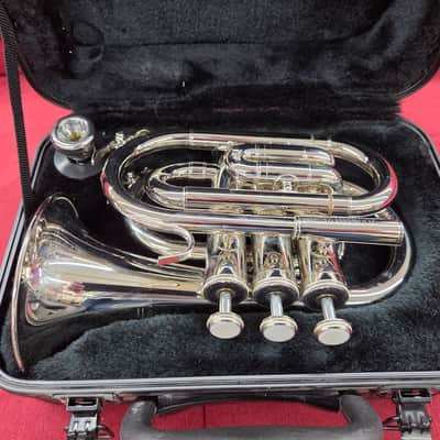 E. F. Durand PT-700N Pocket Trumpet with Case - Nickel image 2