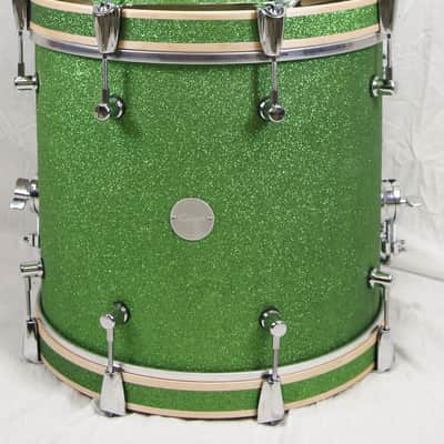 Click Icon 4pc Maple Drum Set Green Satin Sparkle Shell Pack 16 13 10 13 image 10