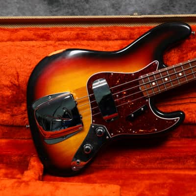 1983 Fender AVRI '62 Stack Knob Jazz Bass - Sunburst - OHSC image 3