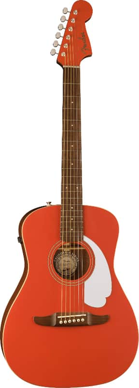 Fender Malibu Player Fiesta Red Acoustic Electric Guitar image 1