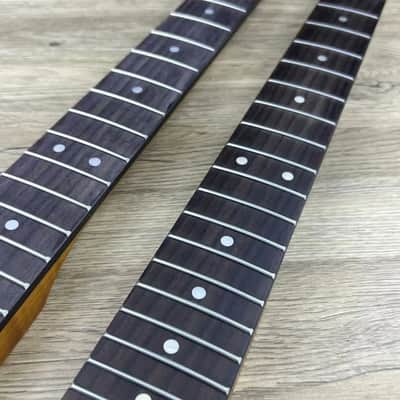 Tiger Roasted Maple Tele Style Guitar Neck, 22 Frets, Rosewood Fingerboard, Matte Finish image 4