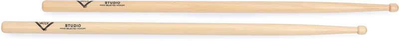 Vater American Hickory Drumsticks - Studio - Wood Tip (5-pack) Bundle image 1