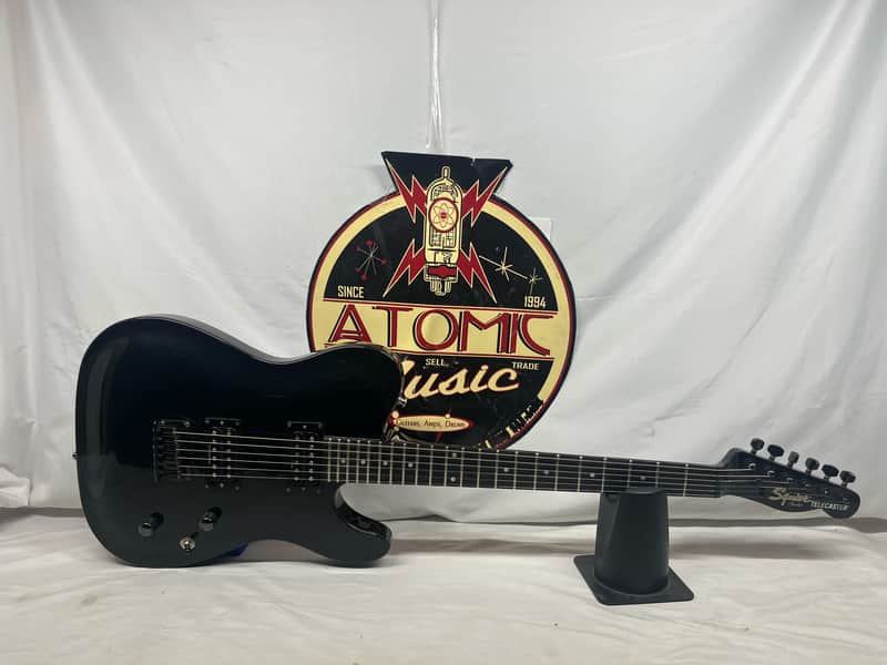 Squier Double Fat Telecaster tele Deluxe 2002 Electric Guitar - Black Metallic image 1