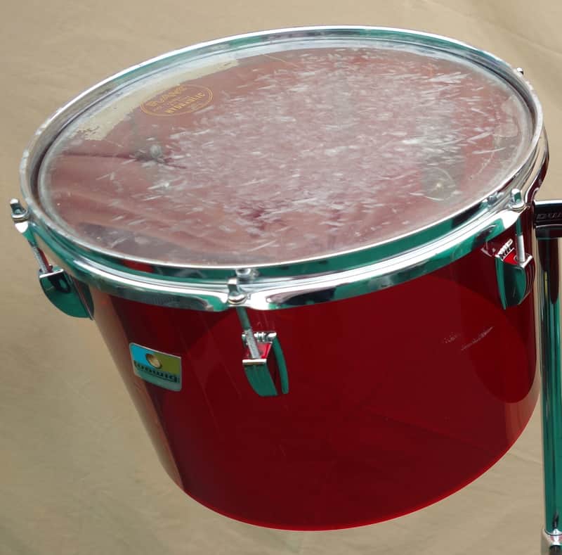LUDWIG VISTALITE 70's VINTAGE CONCERT TOM RED 13" XLNT~ONE DRUM ONLY image 1