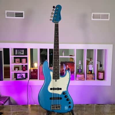 Alleva Coppolo LG5 Standard in Blue Metallic with Bound Indonesian Rosewood Fingerboard & AC In-House 60s Pickups image 6