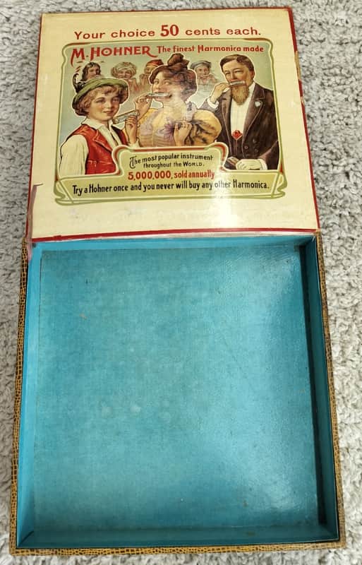 Antique M. HOHNER HARMONICAS Store Display, Advertising Box image 1