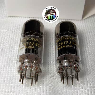 1960's National 12AT7 6201 ECC81 Triple Mica Long Black Ribbed Plate "Super Strong Match Pair Tubes" 7000+ of 5500 = 120% The Best Sounding 12AT7 & Extremely Rare For Guitar Bass & Hi Fi Amps! #58 image 3
