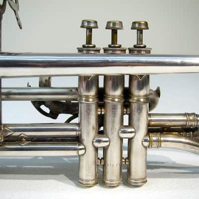 Vintage 1913 York & Sons Perfect Tone Coronet Trumpet Silver Engraved w Original Case & Acessories image 10