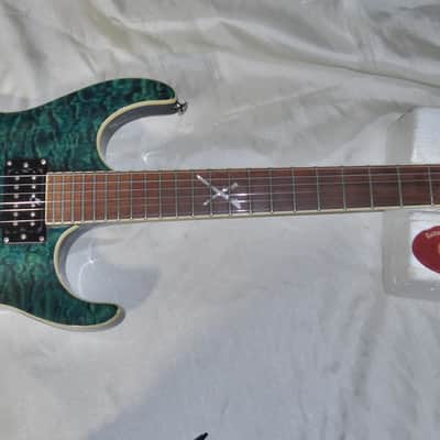 Washburn X-50 Q -Guitars4cancer- Neck-thru body, Quilted Maple Top, Trans Blue, Bound, Buzz Felten image 2