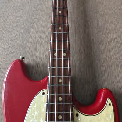 Vintage ALL ORIGINAL Fender Mustang Bass 1967 - Nitro Finish - Dakota Red image 4