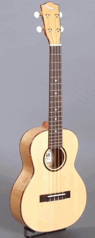 Mint Ohana TK-70 Solid Spruce Top Flame Maple Body Tenor Ukulele + Gig Bag Blem image 1