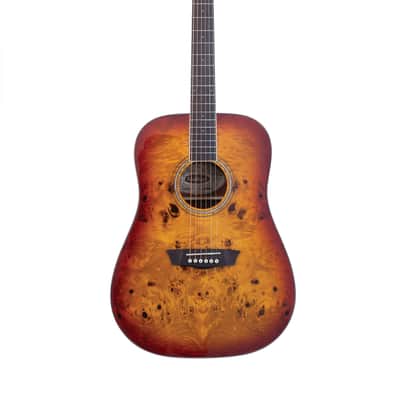 Washburn DFBDA Deep Forest Burl Collection Dreadnought Acoustic Guitar-Amber Fade Gloss image 3