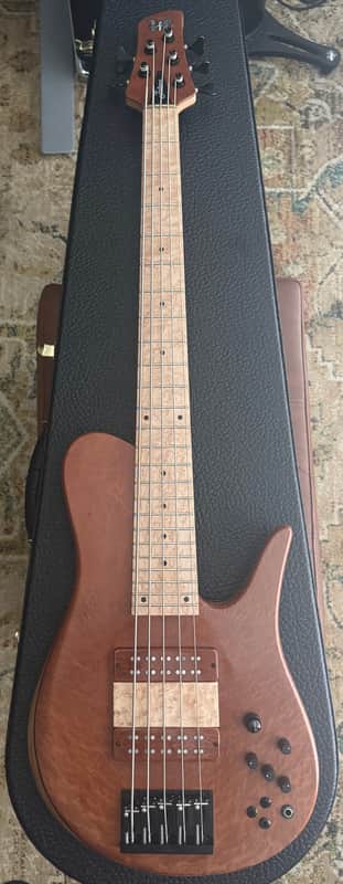 Fodera Imperial Elite 5 – Redwood Burl Top / Walnut Body – Excellent Condition (Home Studio Only) image 1