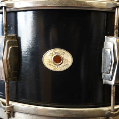 Vintage 1950s Ludwig & Ludwig USA Maple/Poplar 6.5x14" Snare Drum - Black Lacquer Finish image 6