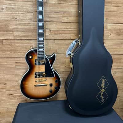Epiphone "Inspired by Gibson Custom" Les Paul Custom Guitar- Sedona Burst - Flame Top w/Hard Case- New! image 25