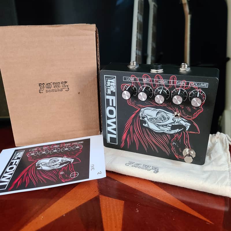Fowl Sounds FX  Year of the Fowl Distortion Pedal with Rooster Skull Graphics image 1