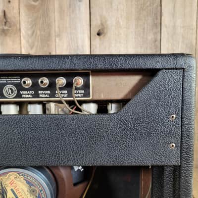 Fender Deluxe Reverb 1965 w/ Cover and Footswitch Serviced Very Good - Black image 13