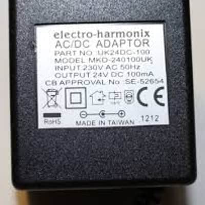 Electro-Harmonix 24VDC 100ma AC Adaptor, UK Version. For Q-Tron, Dlx Memory Man & more!