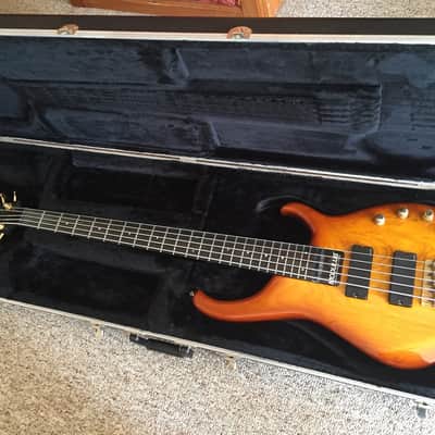 Modulus Quantum 5 1995 Dark Honeyburst with case EMG pickups image 2