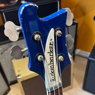 Rickenbacker 4001 Bass w/ Aftermarket HD Case (AzureGlo Blue - 1977) - USED image 10