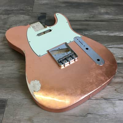 Made to Order - FRANCHIN Mars guitar body Relic Aged METALLIC LEAF (Gold/Silver/Copper) Basswood Poplar Telecaster-Tele-T-Style Made in Italy image 8