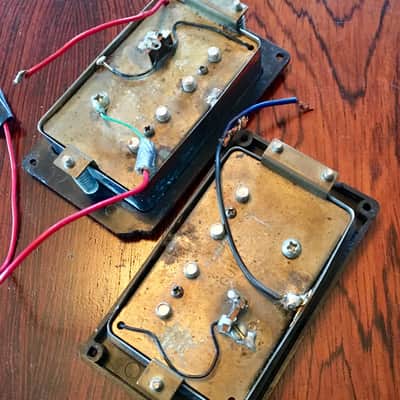 PAIR- Guild Dearmond bass humbucker pickups jetstar starfire 8k c 1970 Chrome original vintage USA image 5