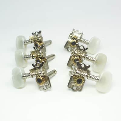 3L/3R Classic Acoustic Guitar Tuning Keys Tuners Head Pegs ,Nickel /Pearloid image 2