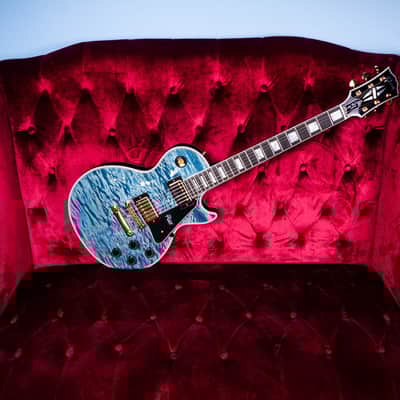 Gibson Les Paul Custom 3A Quilt Maple Top Ocean Blue Electric | Reverb