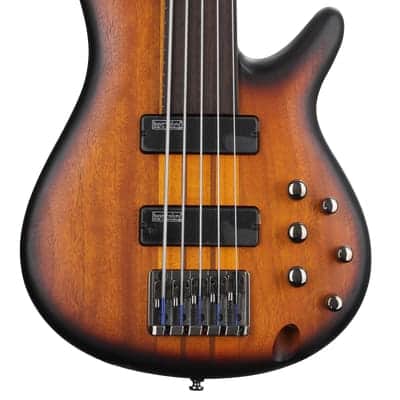 Ibanez Bass Workshop SRF705 Fretless Bass Guitar - Brown Burst Flat image 2